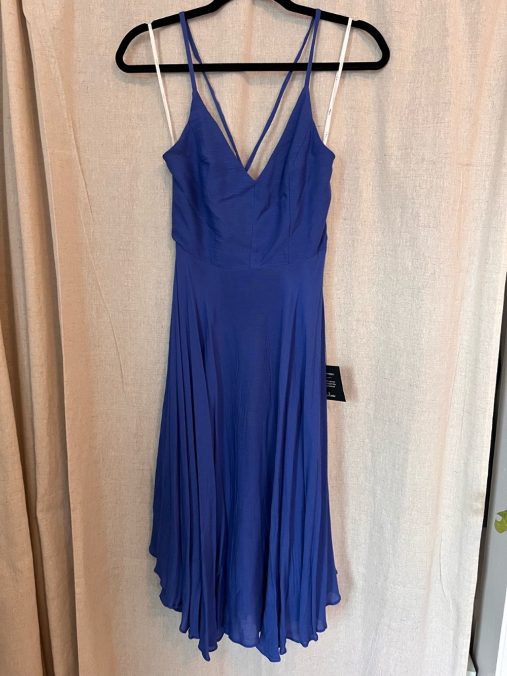 Lulu's Cobalt Blue V-Neck High-Low Slip Dress